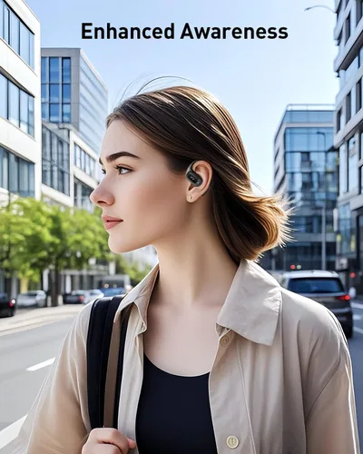 Miniatura 6 de iWALK Auriculares de oreja abierta, verdaderos auriculares inalámbricos Bluetooth 5.4 con luz, ganchos ultra cómodos, tiempos de reproducción de 35
