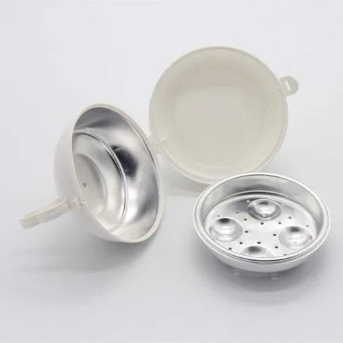 Miniatura 5 de Caldera de huevos para microondas, 4 capacidades escalfadoras de huevos, olla de huevo con forma de pollo, vaporera para desayuno en microondas