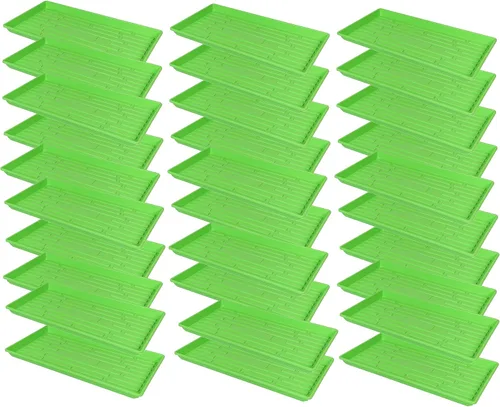 Miniatura 16 de SUNPACK Bandeja de inicio de semillas de plástico resistente de 10 x 20 pulgadas, color negro, 2.5 pulgadas, sin agujeros de drenaje, ideal