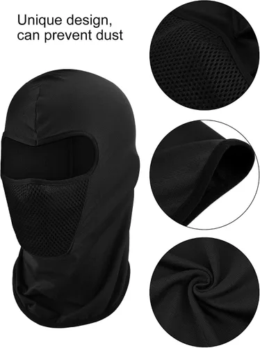 Miniatura 5 de Blulu Pasamontañas de 4 piezas, máscara de cara completa, para invierno, resistente al viento, pasamontañas, protección solar, transpirable