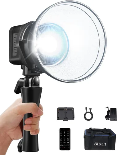 SIRUI Luz de video LED C60, iluminación continua COB de 60W para fotografía, luz diurna 5600K, CRI 96 TLCI 98, 13000Lux@3.3 ft, con reflector,