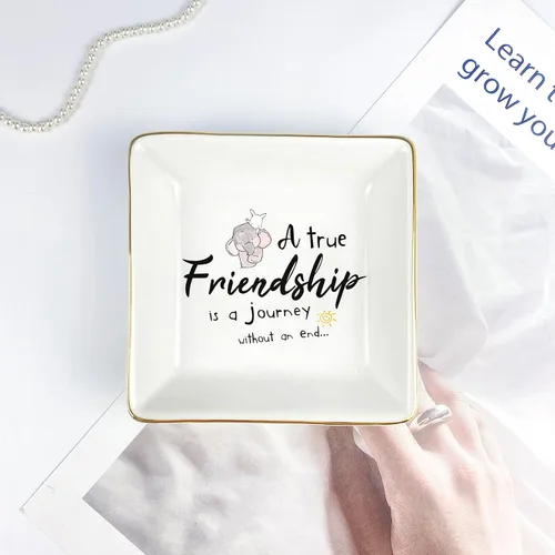 Miniatura 2 de Regalos para mujeres, regalo único de cumpleaños, Navidad, amistad, amiga, Día de la Madre, Año Nuevo, anillo de joyería, plato de cerámica