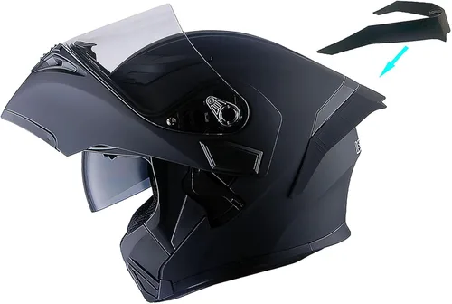 Miniatura 20 de 1Storm Casco modular de cara completa para motocicleta con doble visera abatible y protector solar: HB89 Flecha Azul