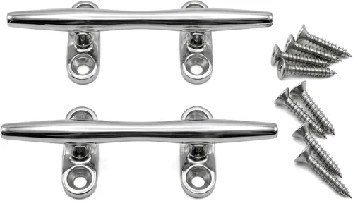 MIZUGIWA Boat Cleats 316 Stainless Steel,4 inch 5 inch 6 inch 8 inch Marine Dock Cleat Open Base with Fasteners for Boat