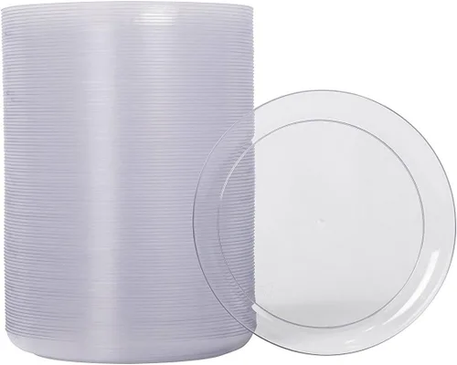 Miniatura 2 de zappy 100 platos de postre de plástico desechables de alta calidad, platos de plástico duro desechables de 6 pulgadas, platos de cena y fiesta