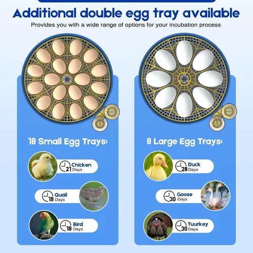 Miniatura 7 de Incubadora de 18 huevos con giro automático de huevos y control de humedad, recarga de agua, vela de huevos, incubadoras para incubar pollo, patos