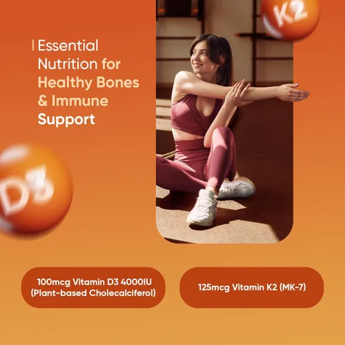 Miniatura 2 de WeightWorld Vitamina D3 4000 IU + K2 125mcg Vitamina D3 K2 para huesos saludables y apoyo inmunológico (suministro de 8 meses) 240 tabletas