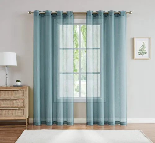 Miniatura 13 de Cortinas traslúcidas LinenZone. Cortinas de lino sintético traslúcidas. 2 paneles de cortina traslúcida en el paquete. Elegantes cortinas de 84
