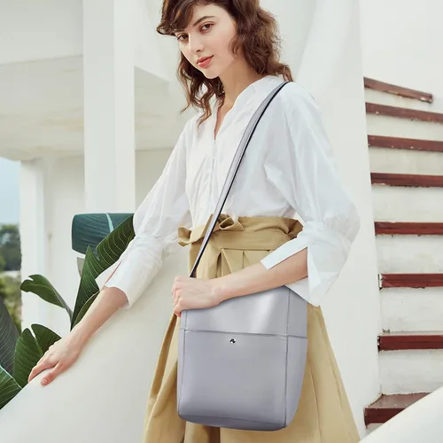 Miniatura 2 de BROMEN Bolsa Hobo para mujer, diseñada con cuero vegano, de hombro, bandolera