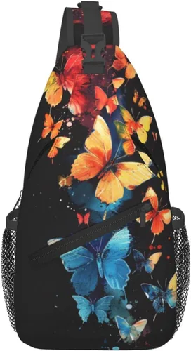 Miniatura 22 de Bolso bandolera para hombres y mujeres, mochila cruzada floral de tulipán pastel, mochila casual de senderismo para viajes, deportes, correr, bolsa