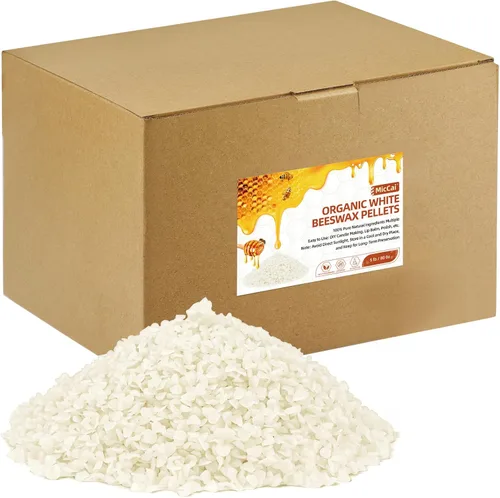 Miniatura 7 de MicCai Gránulos de cera de abejas amarilla natural 5 LB, cera de abejas orgánica, cera de abejas para hacer velas, cuidado corporal, cuidado
