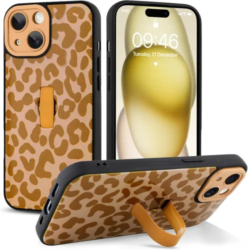 Miniatura 97 de Funda compatible con iPhone 17 Pro Max con correa de mano para los dedos, funda de teléfono con estampado de leopardo y guepardo para mujeres