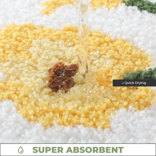 Miniatura 3 de Tapete de baño floral súper absorbente, antideslizante, lavable a máquina, bonito tapete de baño esponjoso para fregadero, dormitorio y sala