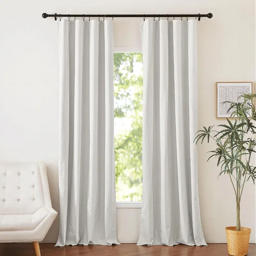 Miniatura 18 de NICETOWN Cortinas 100% opacas de 63 pulgadas de largo, 2 paneles de cortinas cortas con aislamiento térmico con forro para dormitorio, cortinas