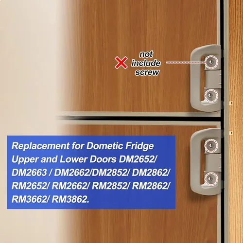 Miniatura 4 de 3851174015 - Manija de puerta de refrigerador de repuesto para puertas superiores e inferiores Dometic, compatible con modelos Beige