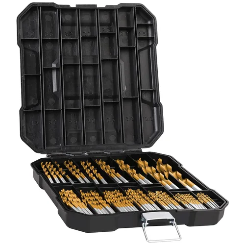 Miniatura 10 de Juego de brocas de titanio de 256 piezas, acero de alta velocidad con punta anticaminar de 135 °, tamaño de 1/16 pulgadas hasta 1/2 pulgadas, ideal
