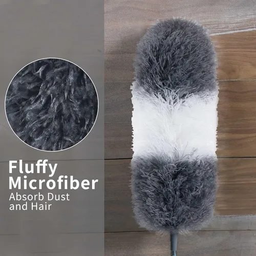 Miniatura 3 de BOOMJOY Plumero de plumas de microfibra con poste extensible de 100 pulgadas, paquete de 2 plumeros para limpieza de techo, ventilador, muebles