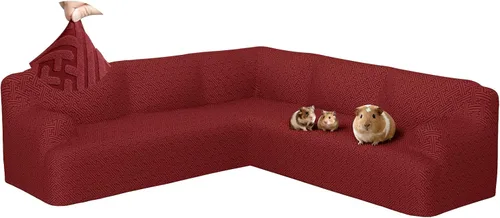 Miniatura 18 de Fundas para sofá seccional en forma de L de 1 pieza, fundas de esquina elásticas para sofá, funda de sofá antideslizante, lavable, fundas de sofá
