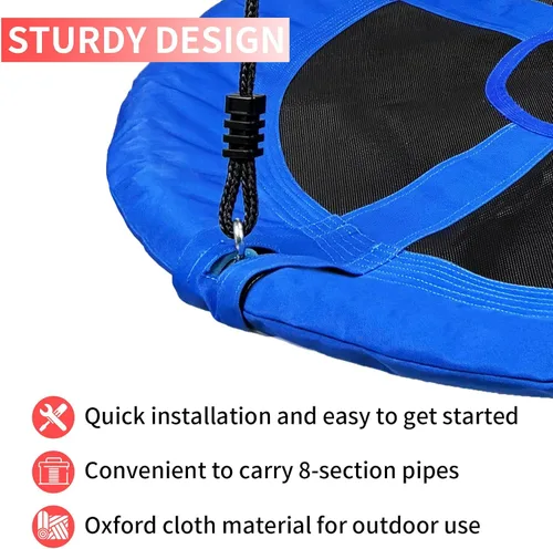 Miniatura 2 de Columpio de árbol, platillo volador de 40 pulgadas para niños, 900D Oxford impermeable, capacidad de peso de 900 libras, con correas ajustables