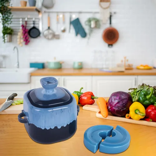 Miniatura 3 de Vencer Frasco de boca ancha peso de fermentación dividida,Pesos de fermentación para decapado y fermentación Crock,Azul, VHF-018B