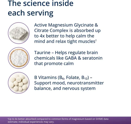 Miniatura 4 de Metagenics MagActive Magnesium Relax - Suplemento de magnesio en polvo para apoyo calmante, ayuda a la tensión, la irritabilidad y la tensión
