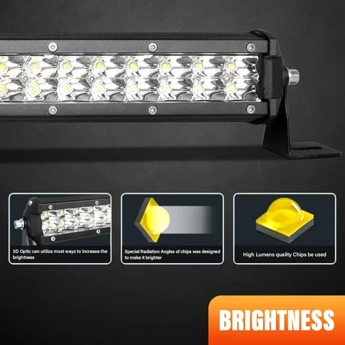 Miniatura 3 de SKYWORLD Barra de luz de trabajo LED de doble fila de 15 pulgadas, 108 W, 10800LM, haz de punto antiniebla, 6000 K, lámpara de conducción