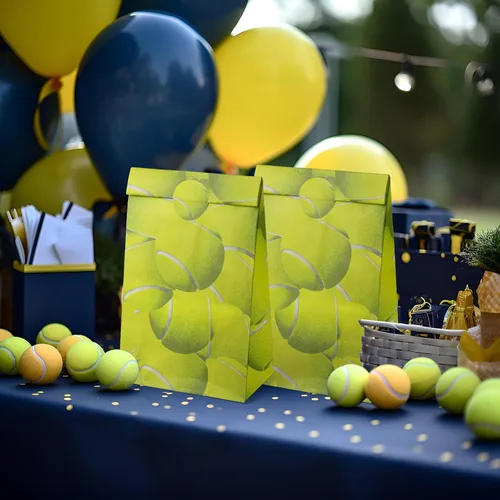 Miniatura 6 de Outego Bolsas de regalo de fiesta de tenis, bolsas de regalos de tenis, recuerdos de fiesta de tenis para niños, suministros de fiesta de cumpleaños