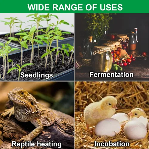 Miniatura 7 de Tapete térmico para plántulas, almohadilla térmica para plantas de 10" x 20.75" para inicio de semillas de jardinería doméstica, certificado MET