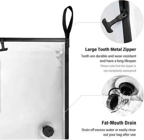 Miniatura 4 de Bolsa enfriadora térmica Buffalo Gear para peces, 40x18 pulgadas 48x18 pulgadas, a prueba de fugas, bolsa portátil impermeable, mantiene el hielo