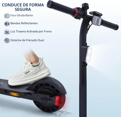 Miniatura 4 de Electric Scooter for Big Kids/Teens - 250W Motor, 15.5 mph Top Speed, Rear Foot Brake, Folding E-Scooter for Riders