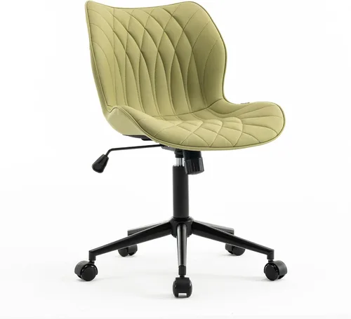 Miniatura 9 de YOUNUOKE Silla de escritorio sin brazos, cómoda silla de oficina con ruedas, silla ergonómica para el hogar, sillas ajustables para computadora