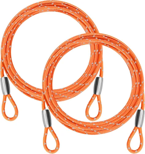 Miniatura 13 de Cable de acero de seguridad de 0.13 pulgadas, 4/6/10/15 pies de longitud, cable de bloqueo de bicicleta, cable de acero inoxidable con bucles