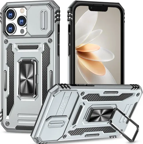 Miniatura 102 de Funda para iPhone 13 Pro con funda para cámara, con soporte de anillo para soporte, con función de montaje magnético para automóvil, para iPhone 13