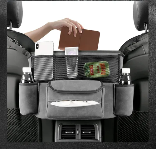 Miniatura 5 de JEYODA Soporte para bolso de coche entre asientos, de gamuza de gran capacidad, para consolas y organizadores automotrices para almacenamiento