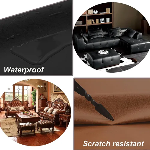 Miniatura 5 de Kit de cinta adhesiva de reparación de cuero para sofás, 2 paquetes de 4 x 60 pulgadas, adhesivo para sofá, sofá, cinturón de seguridad de coche