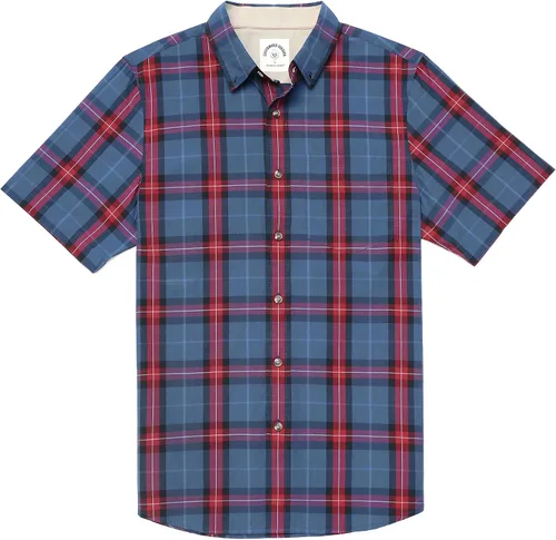 Miniatura 33 de Dubinik® Camisas de manga corta con botones para hombre, 100% algodón, a cuadros, camisas casuales con bolsillo