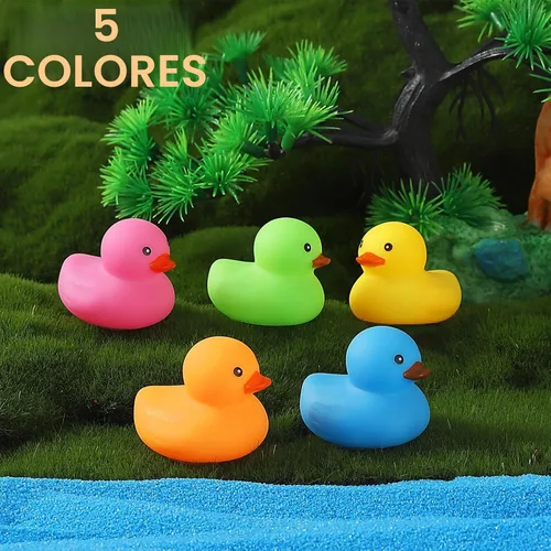 Miniatura 4 de 50 piezas de juguetes de baño de pato de goma, patos de baño multicolor a granel, pato flotante para bebé, juguete de baño para ducha, fiesta de 5