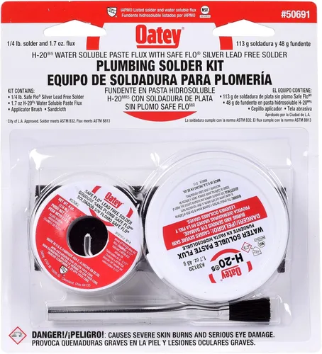 Kit de soldadura de fontanería Oatay, soldadura de 1/4 lb y fundente de 1.7 oz