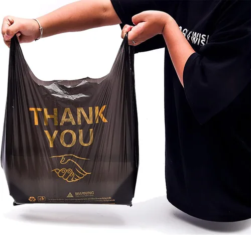 Miniatura 2 de ysmile 150 bolsas grandes de plástico con texto en inglés "Thank You" para pequeñas empresas, para ir a la tienda, bolsa de compras a granel