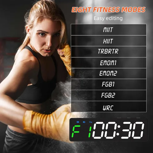 Miniatura 4 de Mini reloj portátil con temporizador de gimnasio, pantalla digital LED grande, imán potente, batería potente, cuenta arriba/abajo, cronómetro