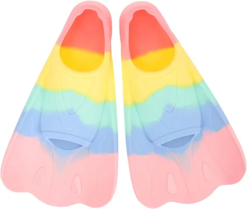 Miniatura 9 de Aletas de silicona flexibles y cómodas para entrenamiento de natación y esnórquel, diseño portátil de hoja corta para niños y principiantes