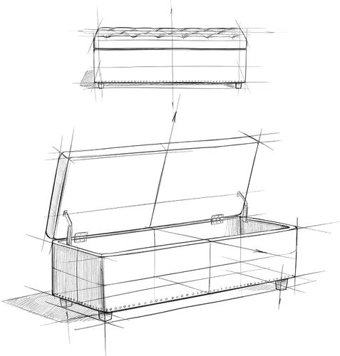 Miniatura 14 de Otomano rectangular de almacenamiento Simpli Home Hamilton, Madera, Gris pizarra Pizarra gris