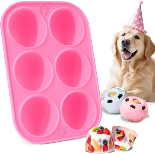 Miniatura 6 de BABORUI Moldes de silicona de 6 cavidades para golosinas de perro para Woof Pupsicle y Power Chewer Pupsicle Grande 25-75lbs, moldes reutilizables