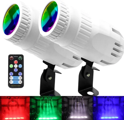 Foco pequeño 4 en 1 Mini RGBW LED Beam Spot Lights Efecto de escenario Iluminación LED Beam Pinspot luz para espejo, bola club, fiesta, bar, eventos
