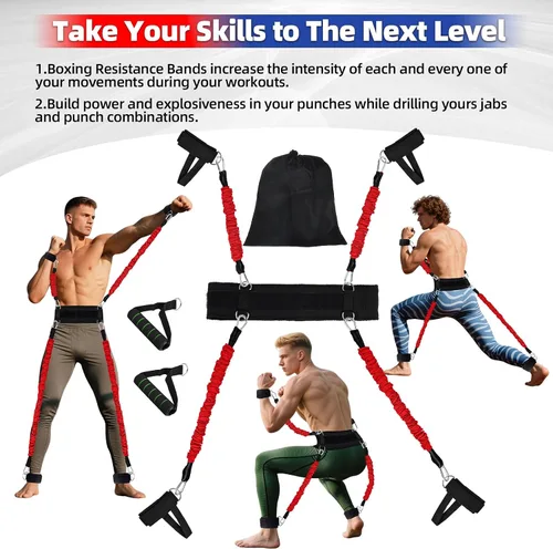 Miniatura 3 de Conjunto de bandas de resistencia para boxeo YORWHIN para equipo de entrenamiento de MMA y artes marciales, bandas de ejercicio de 150 libras
