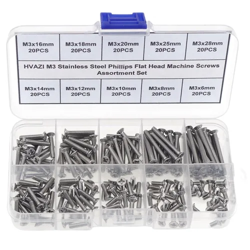 Miniatura 8 de Juego de 900 piezas de tornillos y tuercas de acero inoxidable M1 M1.2 M1.4 M1.6 M2 Phillips con cabeza avellanada/plana