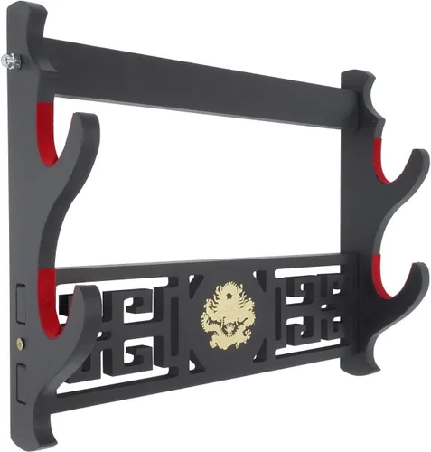 Miniatura 9 de Soporte de pared para espada de dragón, soporte acolchado de terciopelo para Katana, soporte de espada samurái, estante de exhibición
