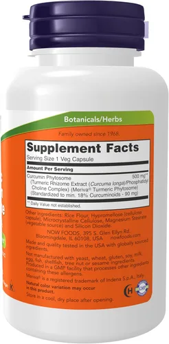Miniatura 2 de NOW Foods Suplementos, fitosoma de curcumina, extracto de cúrcuma bio-mejorado, 60 cápsulas vegetales