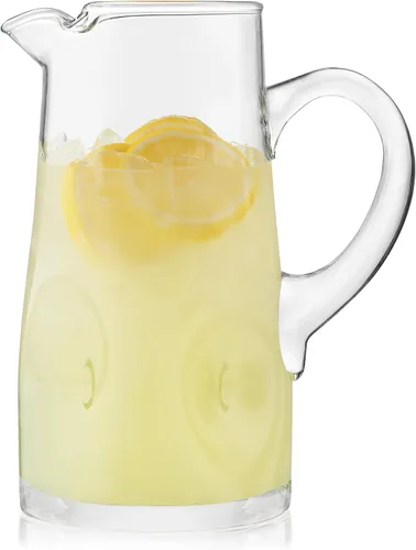Miniatura 11 de Libbey Acapulco - Juego de 2 jarras de vidrio grandes de 89 onzas, claras, altas jarras de vidrio de burbujas con asa, modernas jarras de bebidas