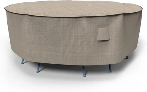 Miniatura 10 de Budge P5A08PM1 - Mesa redonda de jardín inglés y sillas para patio, cubierta combinada resistente e impermeable, pequeña, de dos tonos marrón
